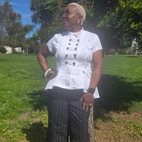 The Military Peplum Top