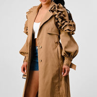 Ruffled Trench Coat