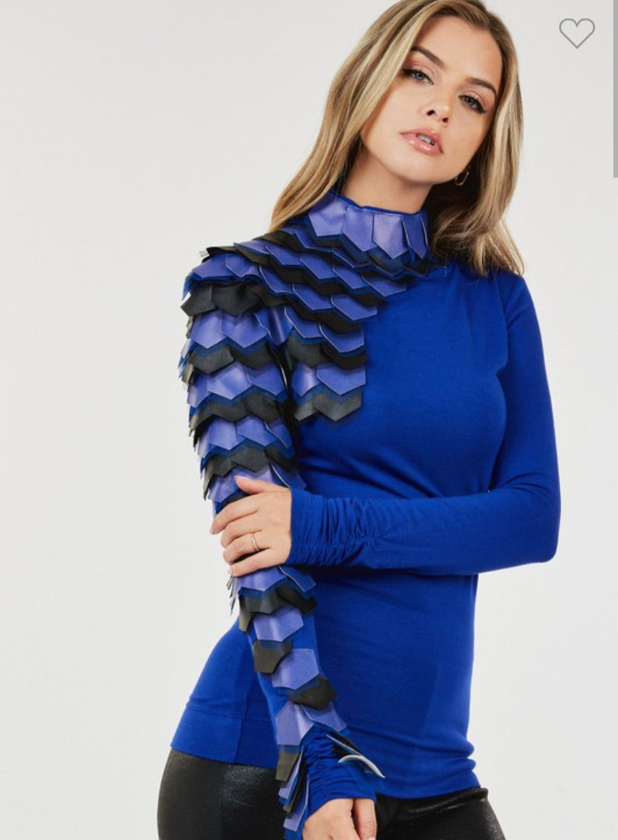 Turtleneck with Faux Sleeve