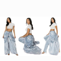 Draped Denim Jeans