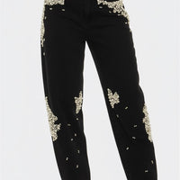 Ms. Pearl Embellished Straight-leg Jeans