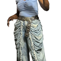 Draped Denim Jeans