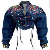 The Crop Stone Denim Jacket