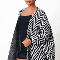 Front Open Maxi Cardigan with Head Band