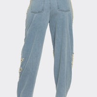 Ms. Pearl Embellished Straight-leg Jeans