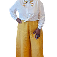 Embellished Collar Button Down Shirt