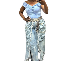 Draped Denim Jeans