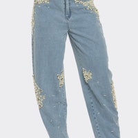 Ms. Pearl Embellished Straight-leg Jeans