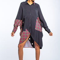 The Blocked Asymmetric Shirt Dress