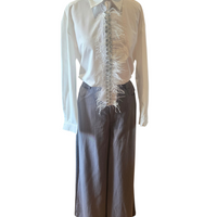 Feather & Rhinestone Tie Button Down