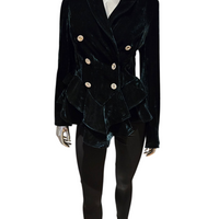 Velvet Peplum Blazer