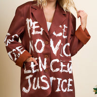 Love, Peace. Justice Blazer