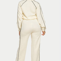 Pipping Stripes Front Zip and Pants Set