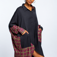 The Blocked Asymmetric Shirt Dress