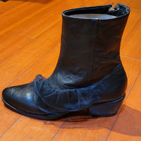Black Leather Boots with Mesh