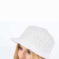 white pearl bucket hat