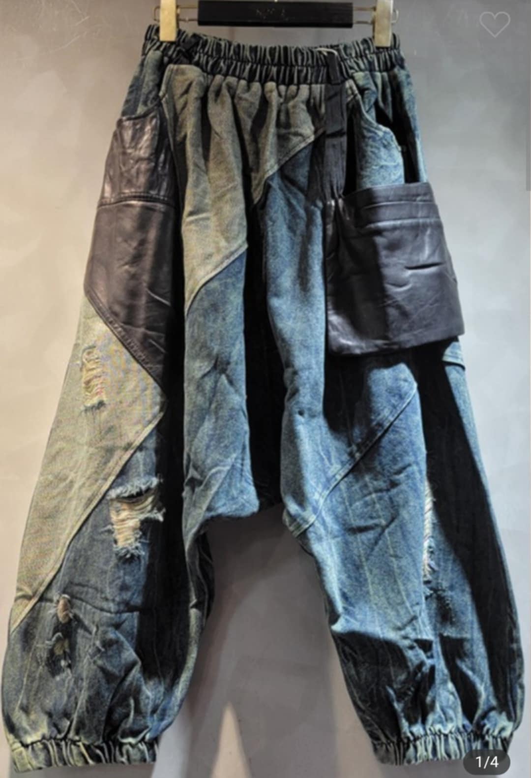 Runway Leather Denim Jeans