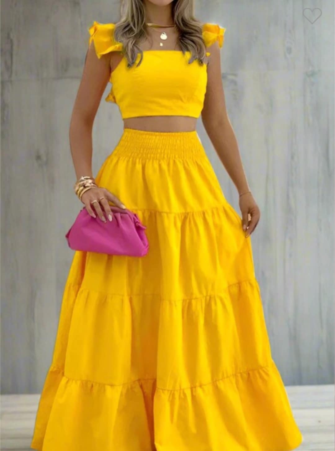 Lemon Maxi Skirt Set