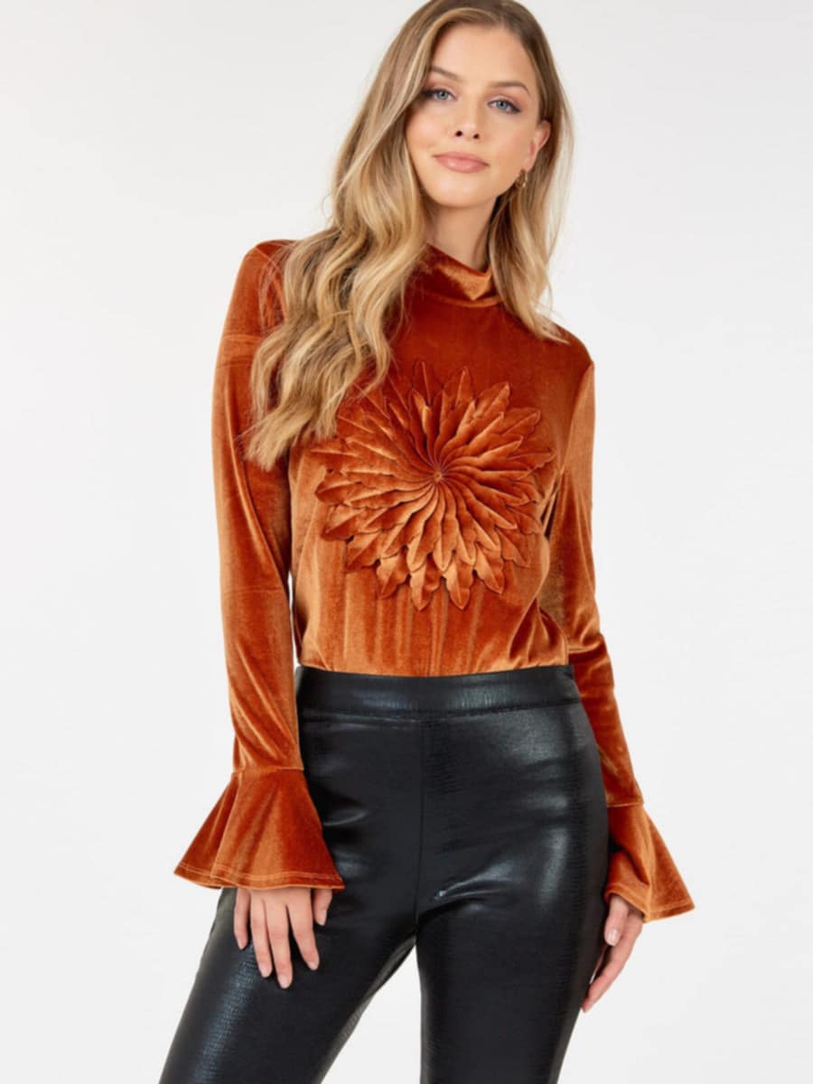 Velvet Bloom Statement Blouse