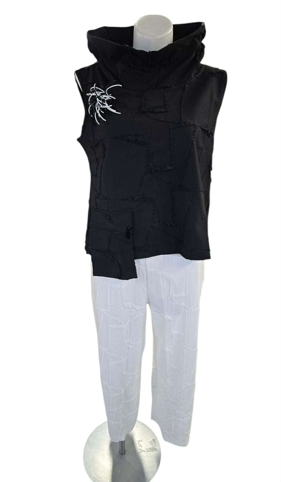 Cowl Neck Deconstructed Vest