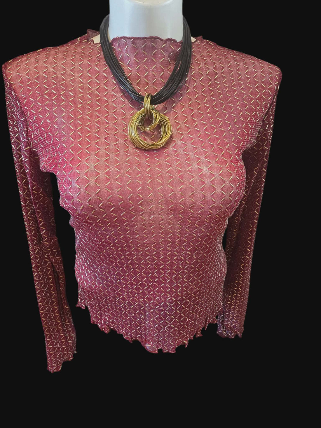Wine Mesh Top