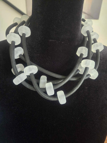Multistrand Clouded Glass Choker