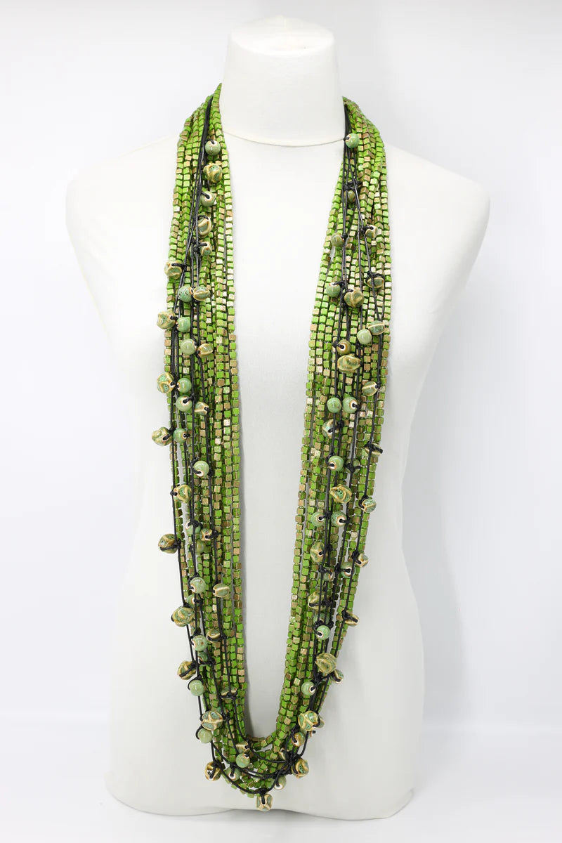 PASHMINA & CERAMIC BEADS NECKLACES