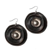 Eclipse Black Leather Earrings