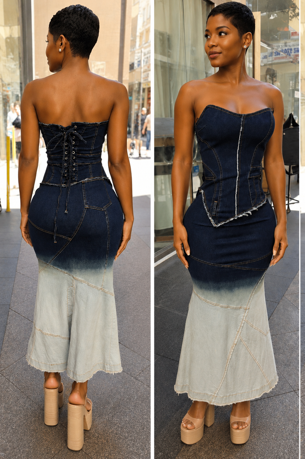 The Corset Denim Dress