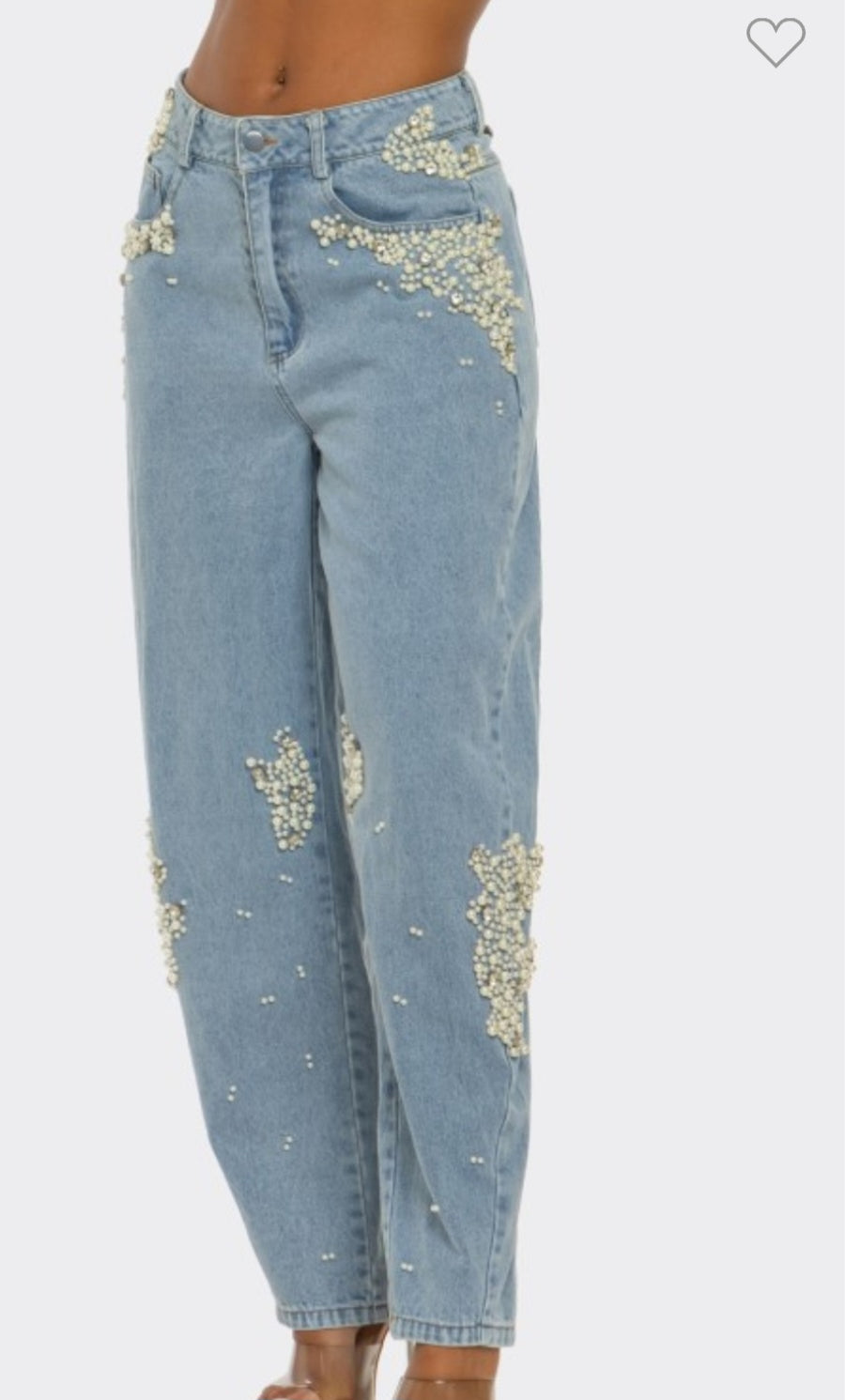 Ms. Pearl Embellished Straight-leg Jeans