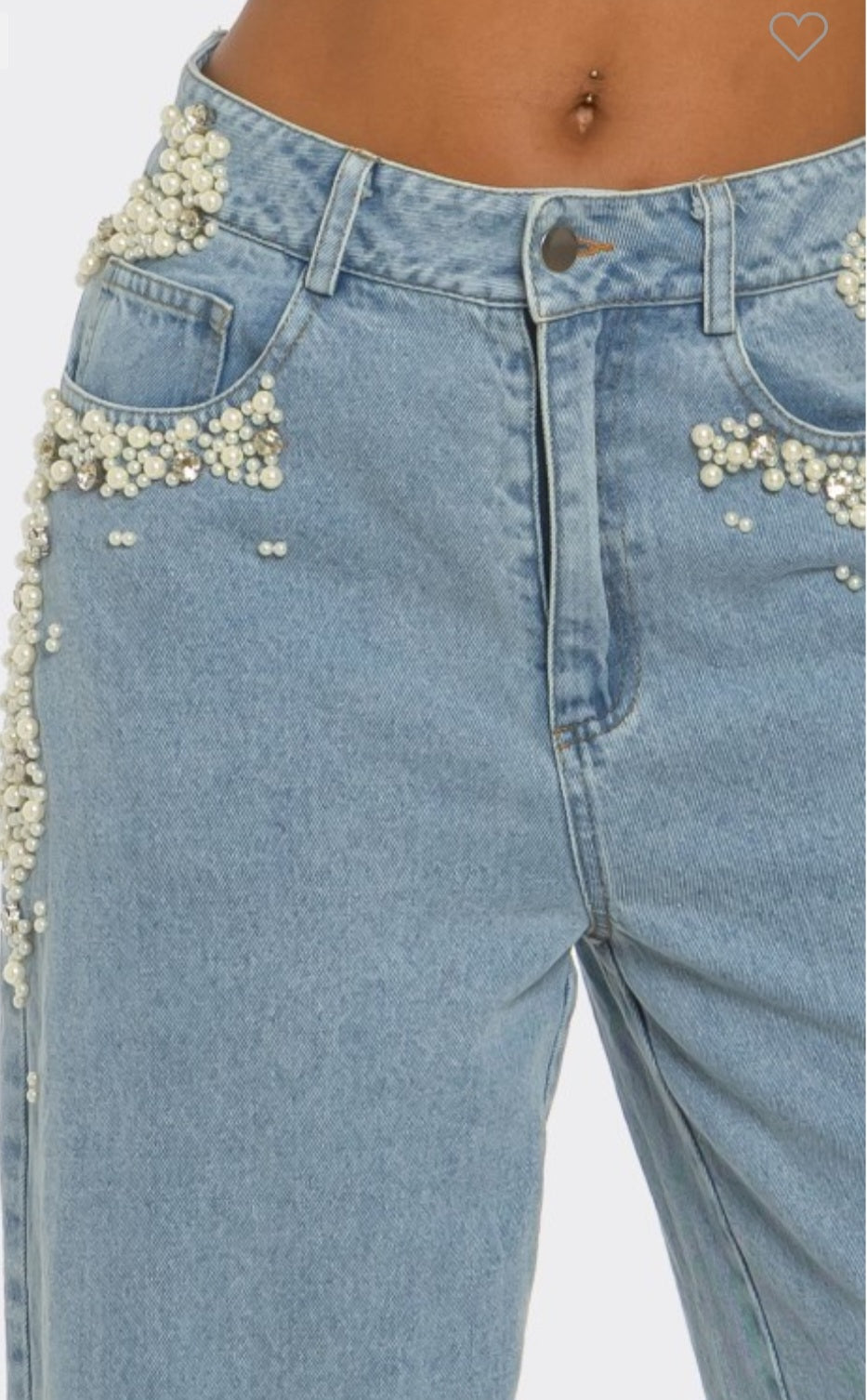 Ms. Pearl Embellished Straight-leg Jeans