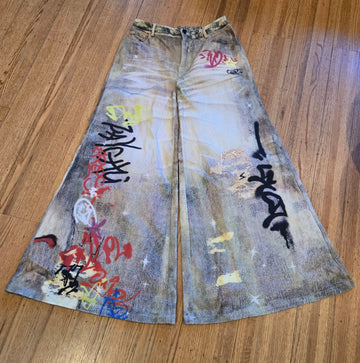 Graffiti Wide Leg Pants