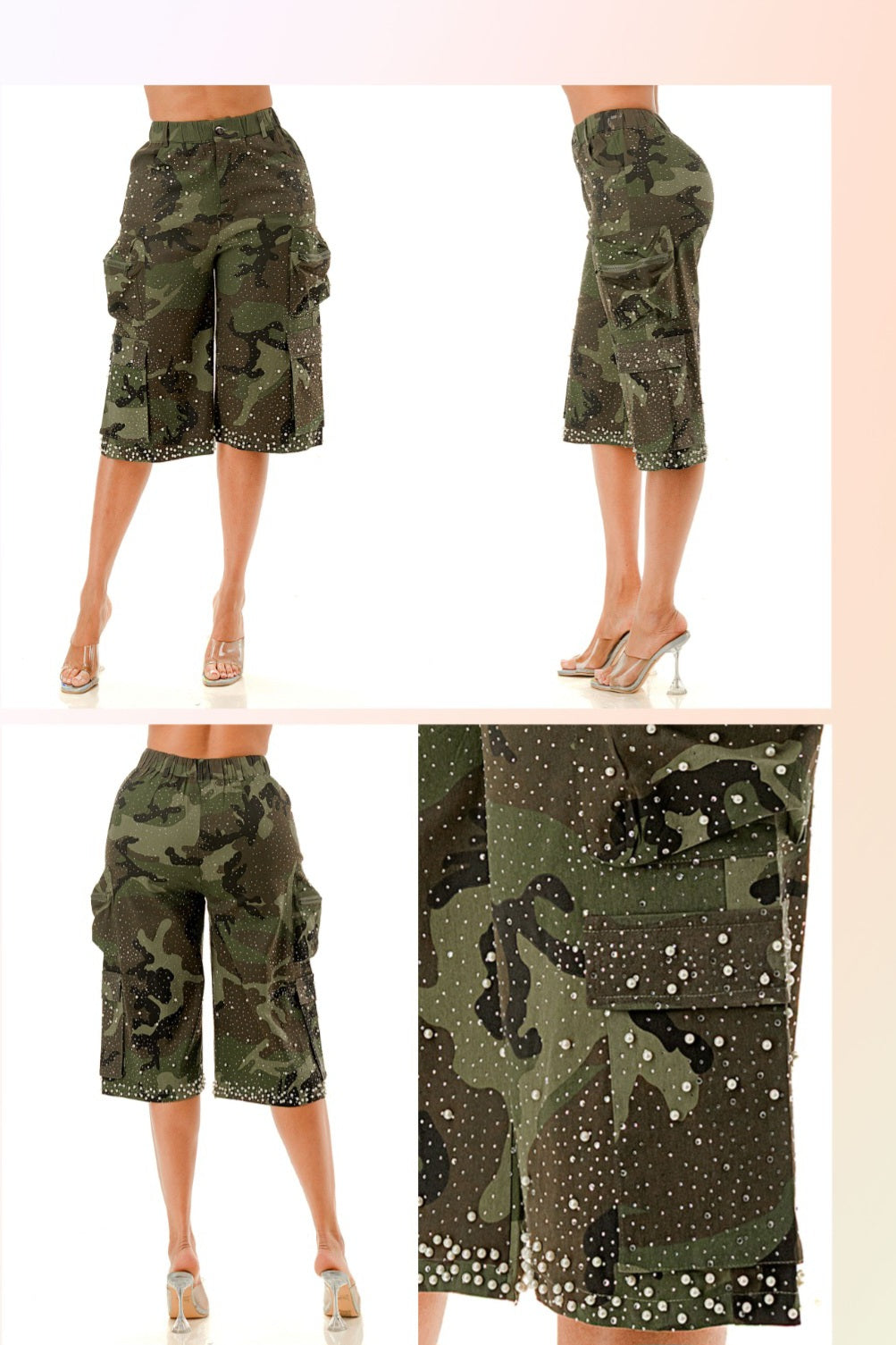 Bling Pearl Camo Shorts