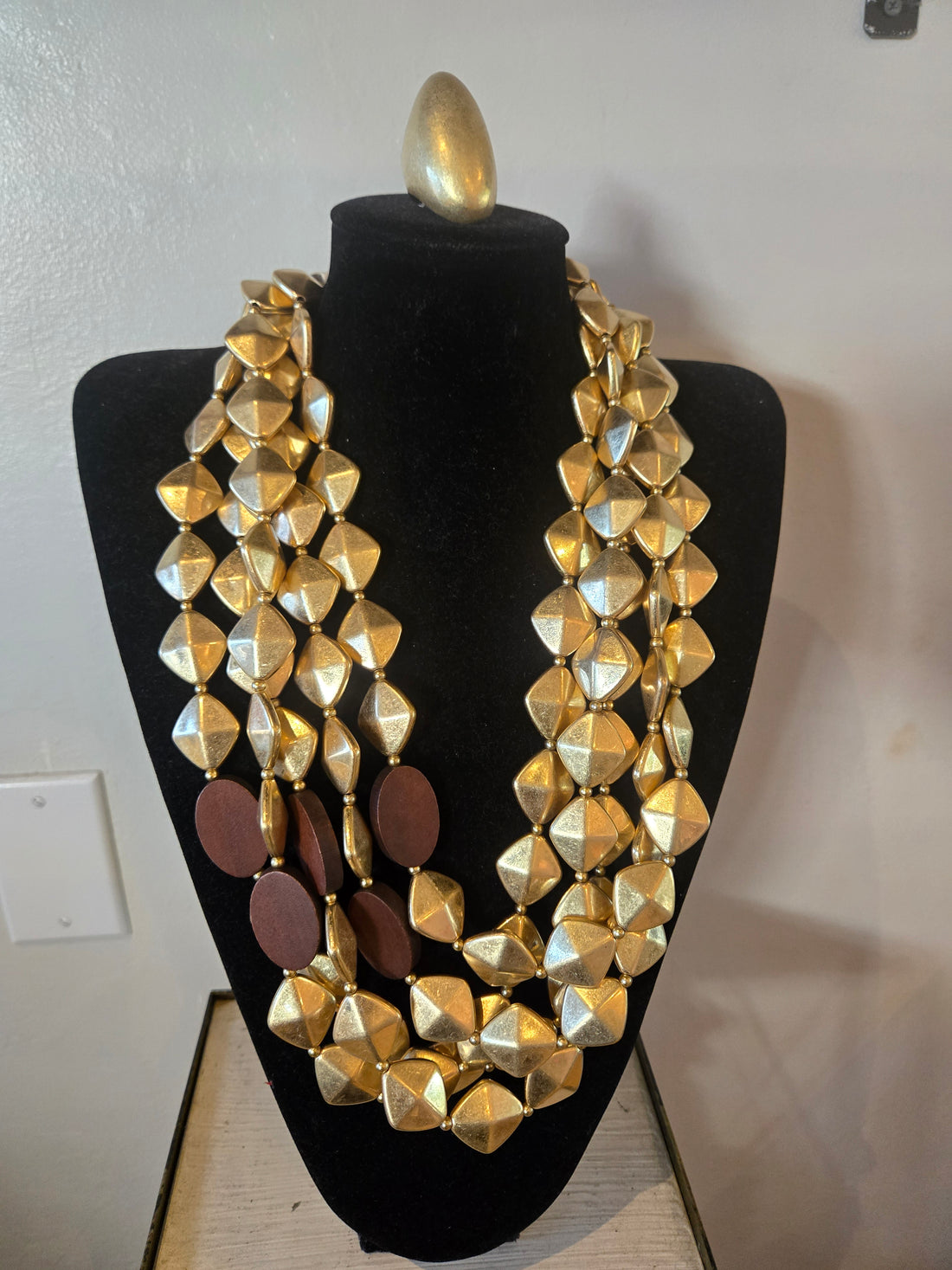Brown and Gold Layered Necklace