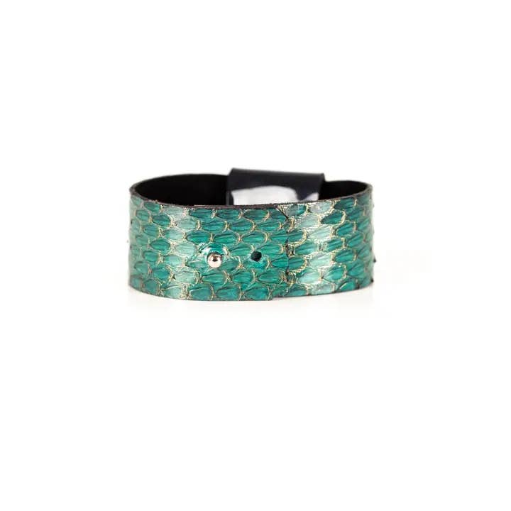 The Emerald Druse Italian Leather Cuff