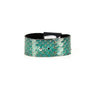 The Emerald Druse Italian Leather Cuff