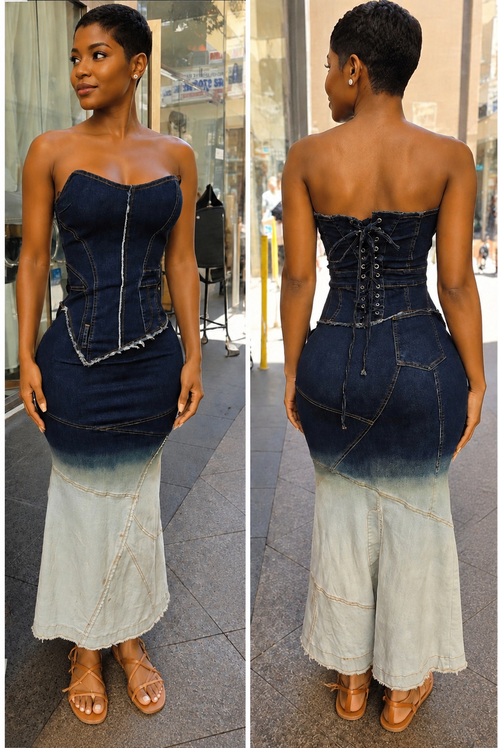 The Corset Denim Dress