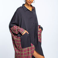 The Blocked Asymmetric Shirt Dress