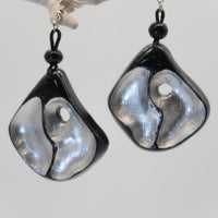 Ying Yang Sustainable Recycled Wood Earrings