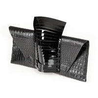 The Eclipse Black Croc-Embossed Leather Clutch