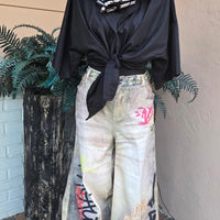 Graffiti Wide Leg Pants