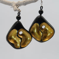 Ying Yang Sustainable Recycled Wood Earrings
