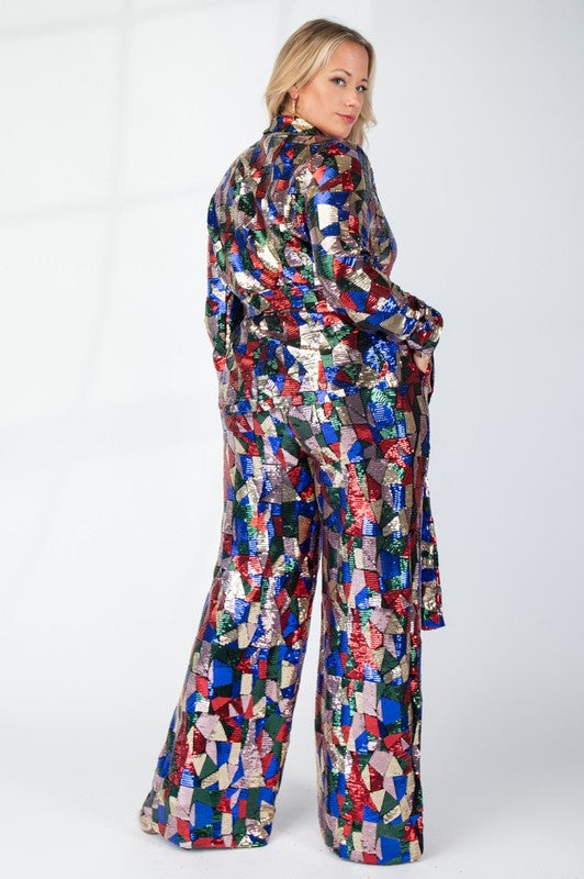 Ashley Sequins Shirt and Pant Set