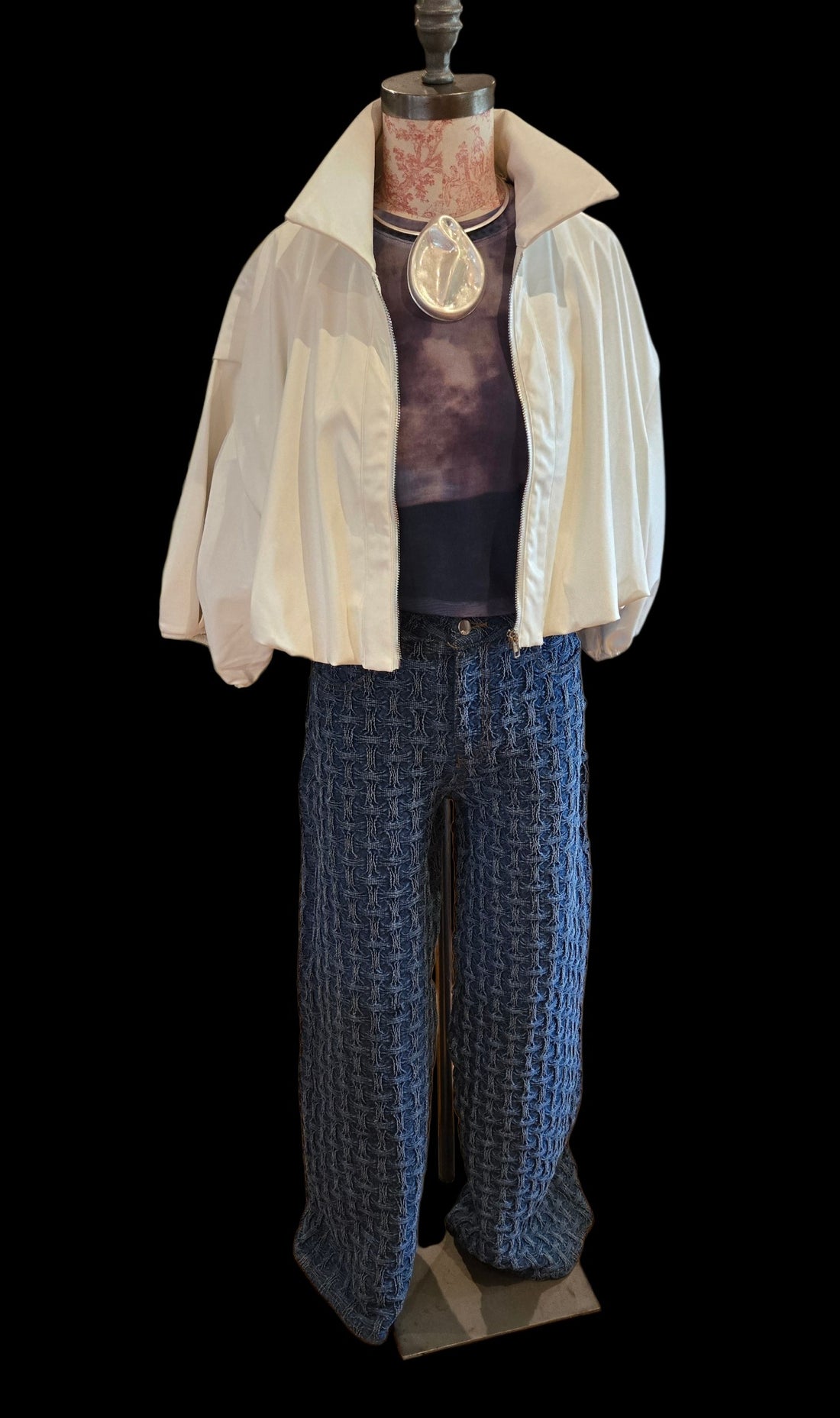 Textured Wide Leg Jeans