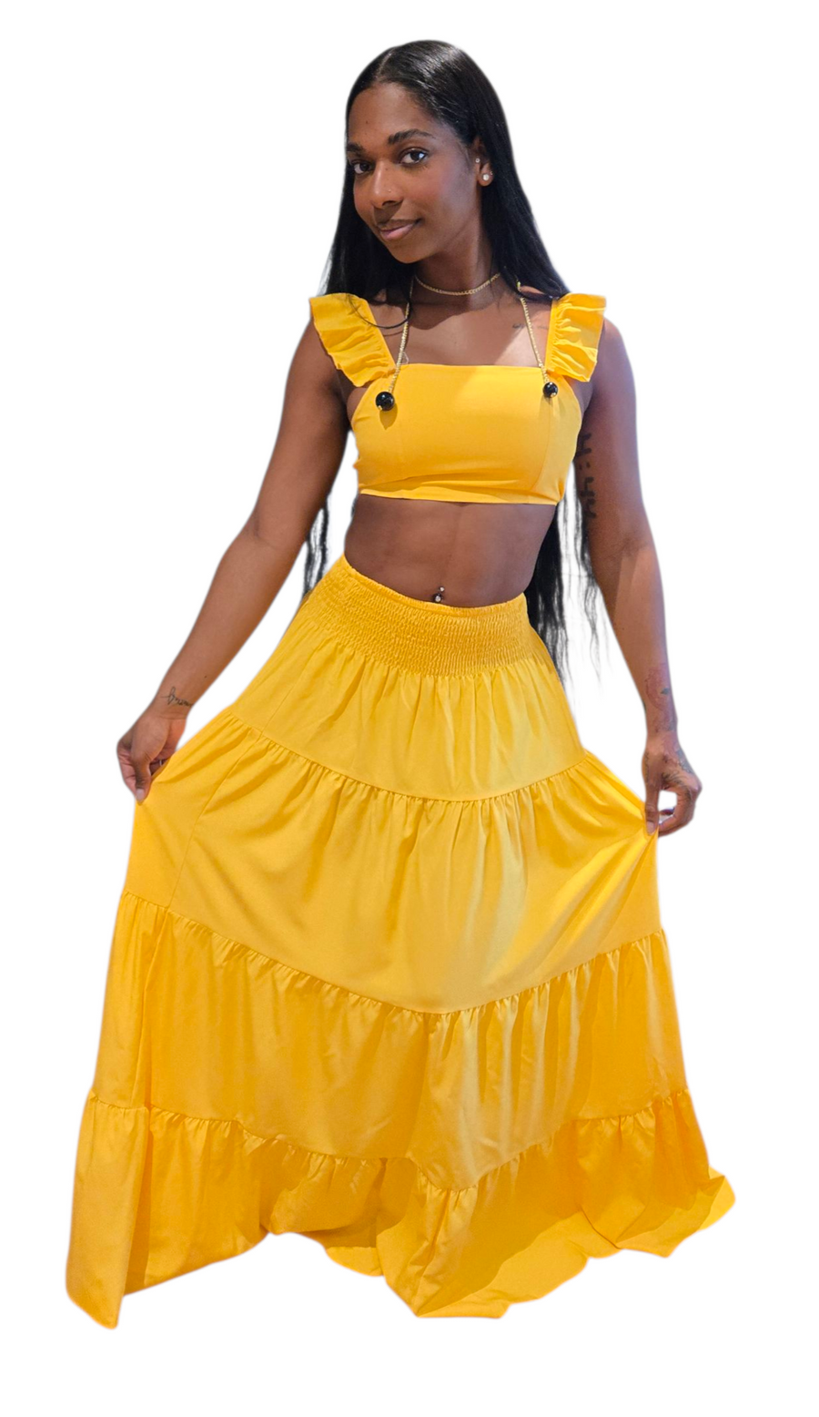 Lemon Maxi Skirt Set