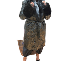 Belted Faux Fur Trench