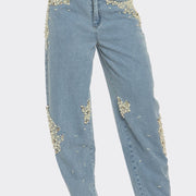 Ms. Pearl Embellished Straight-leg Jeans