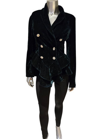 Velvet Peplum Blazer