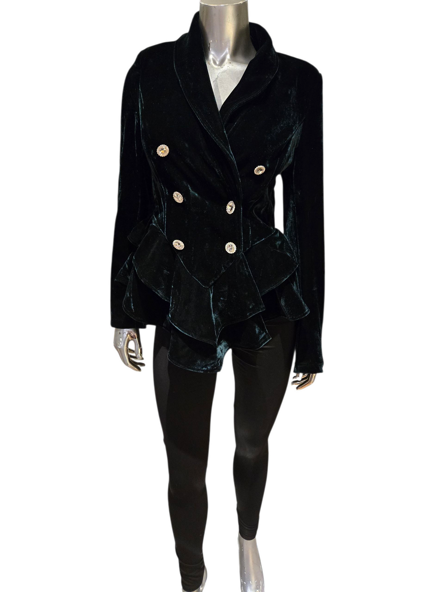 Velvet Peplum Blazer