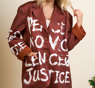 Love, Peace. Justice Blazer